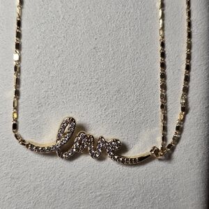 Sparkling Gold 'Love' Necklace